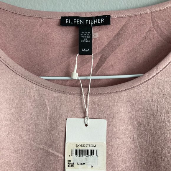 NWT Eileen Fisher Pink Oversized Tshirt Blouse Size M Polyester - Picture 4 of 7